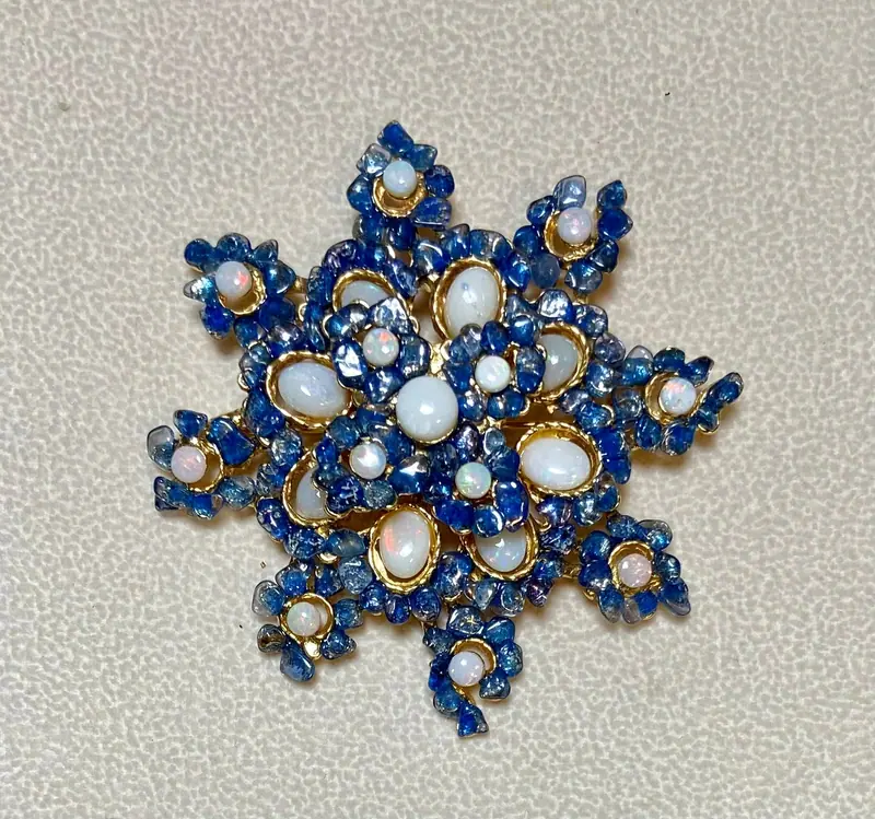 Swoboda Brooch — Blue Sapphire, Opal