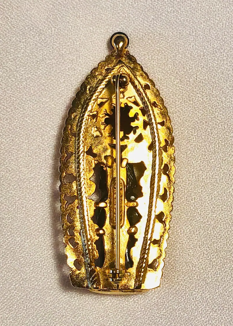 Buddha Brooch — Coral and Garnet (2)