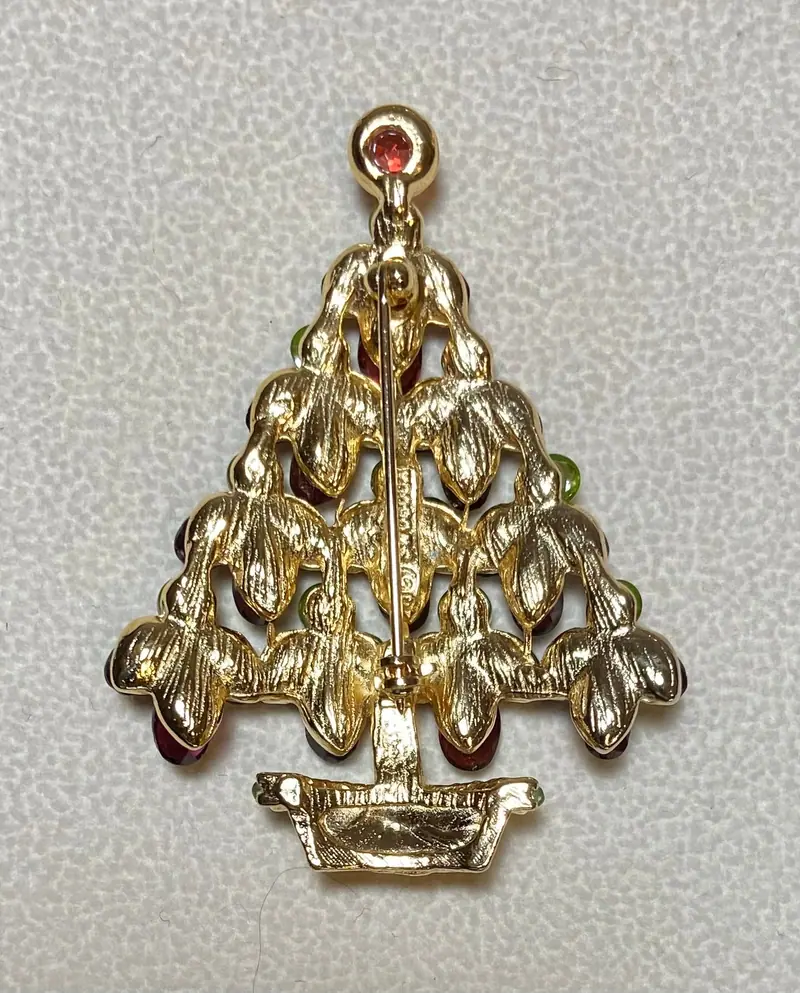 Christmas Tree Brooch — Garnet, Peridot (2)