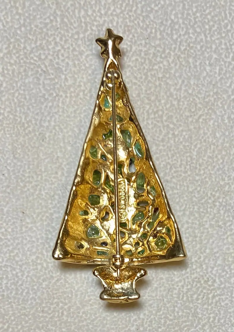 Christmas Tree Brooch — Peridot, Garnet (2)