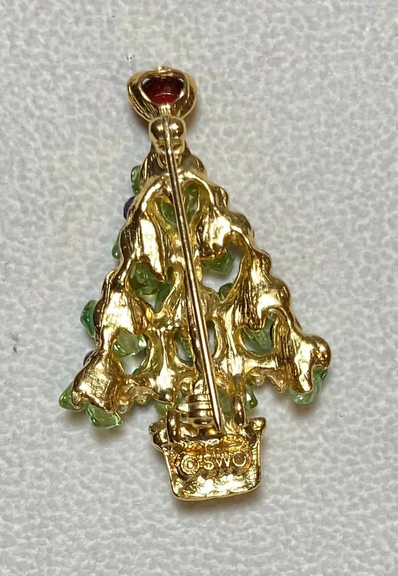 Christmas Tree Brooch — Garnet, Peridot (2)