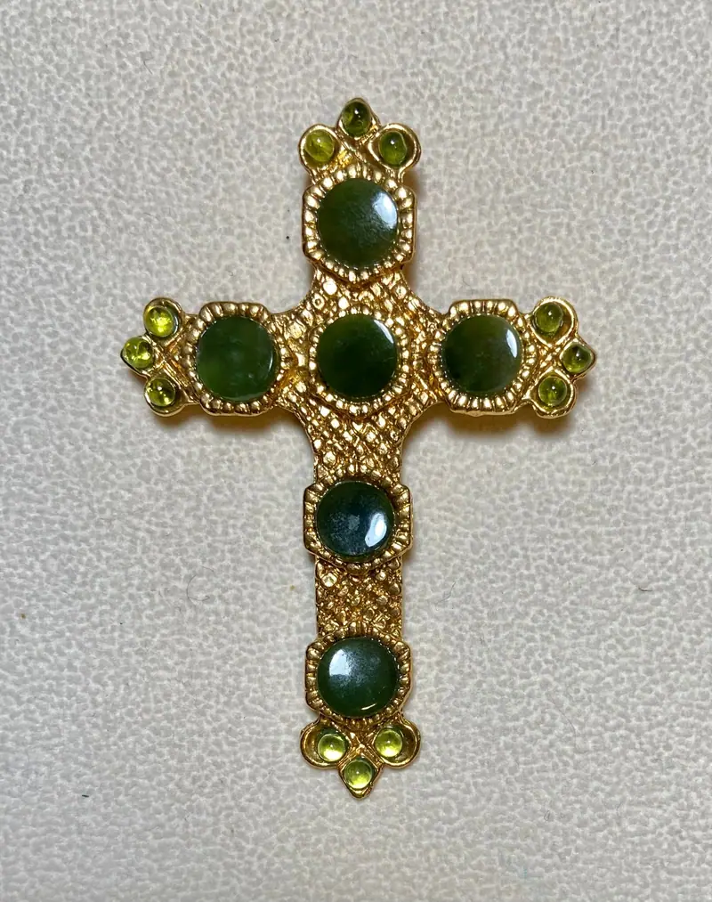 Cross Pendant — Jade, Peridot