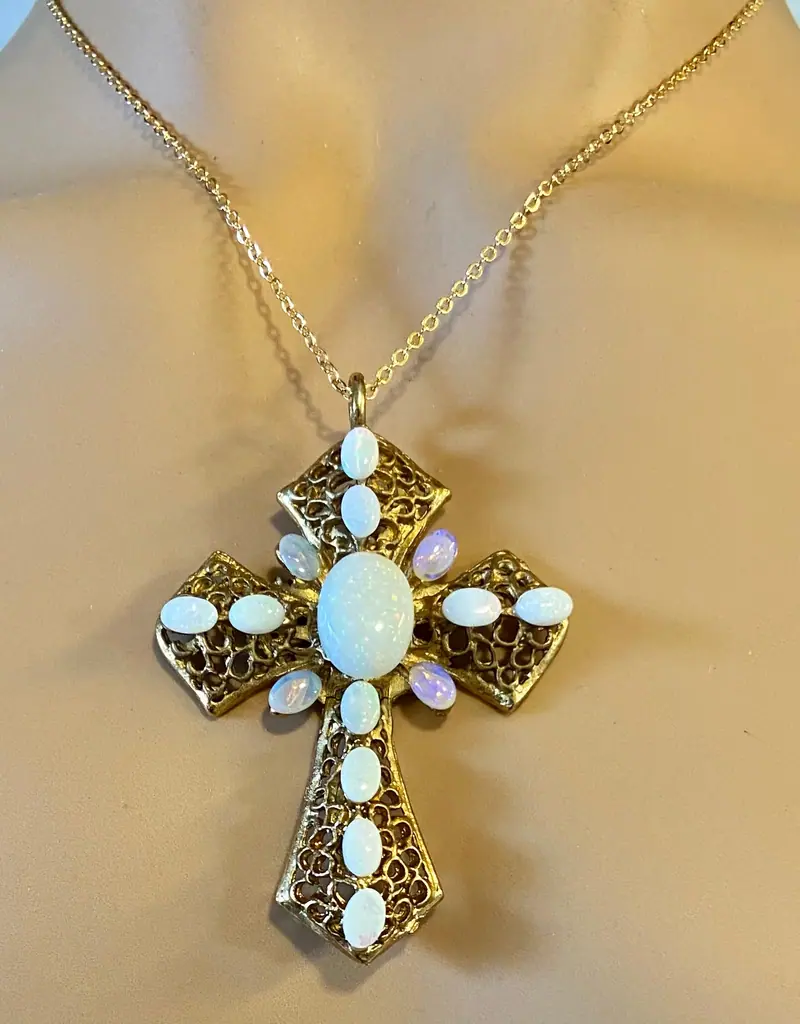 Cross Pendant — Australian Opal (2)