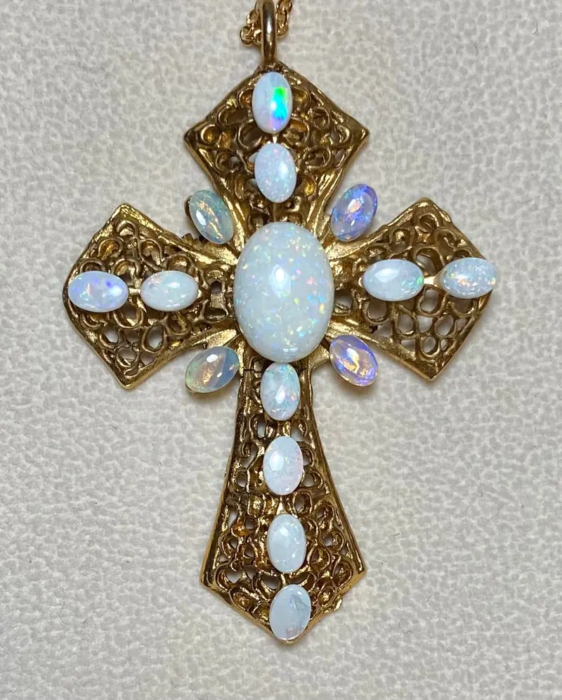 Cross Pendant — Australian Opal (3)