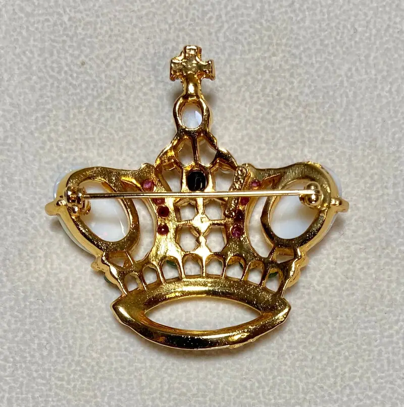 Crown Brooch — Opal, Ruby, Emerald, Sapphire (2)