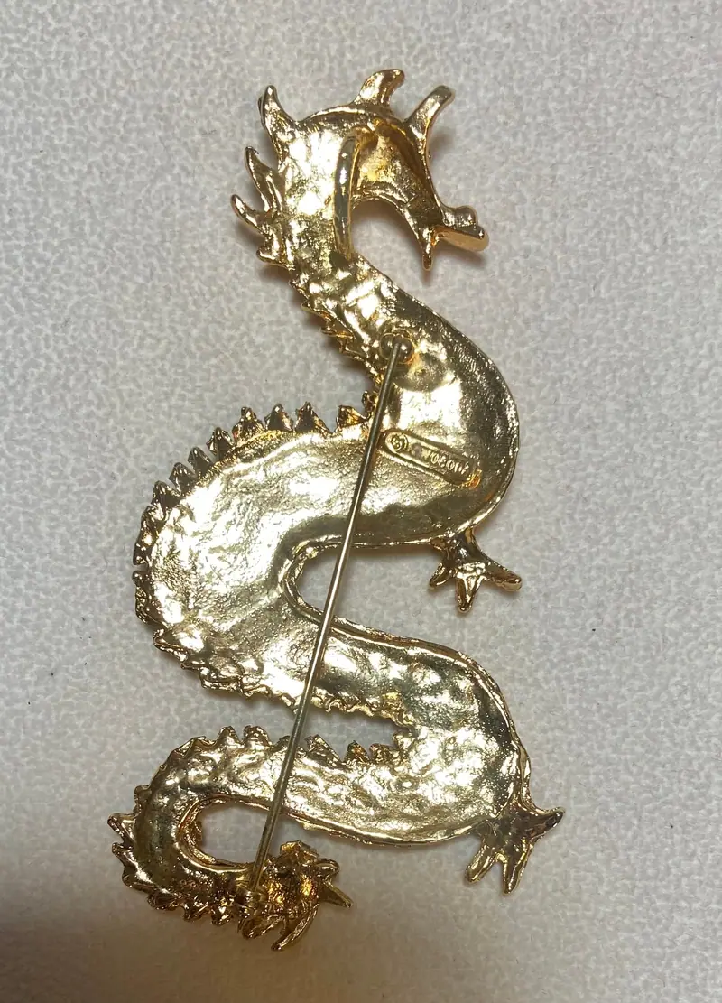 Dragon / Brooch — Coral, Turquoise, Ruby (2)