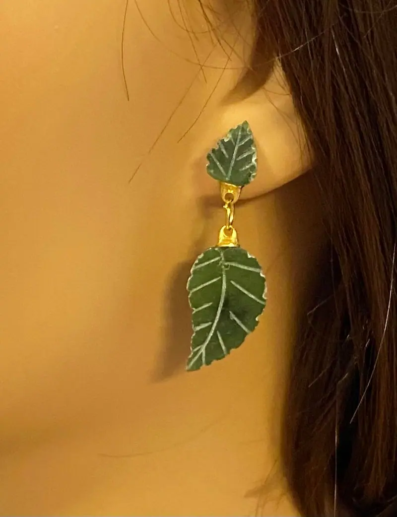 Swoboda Earrings — Jade Leaves