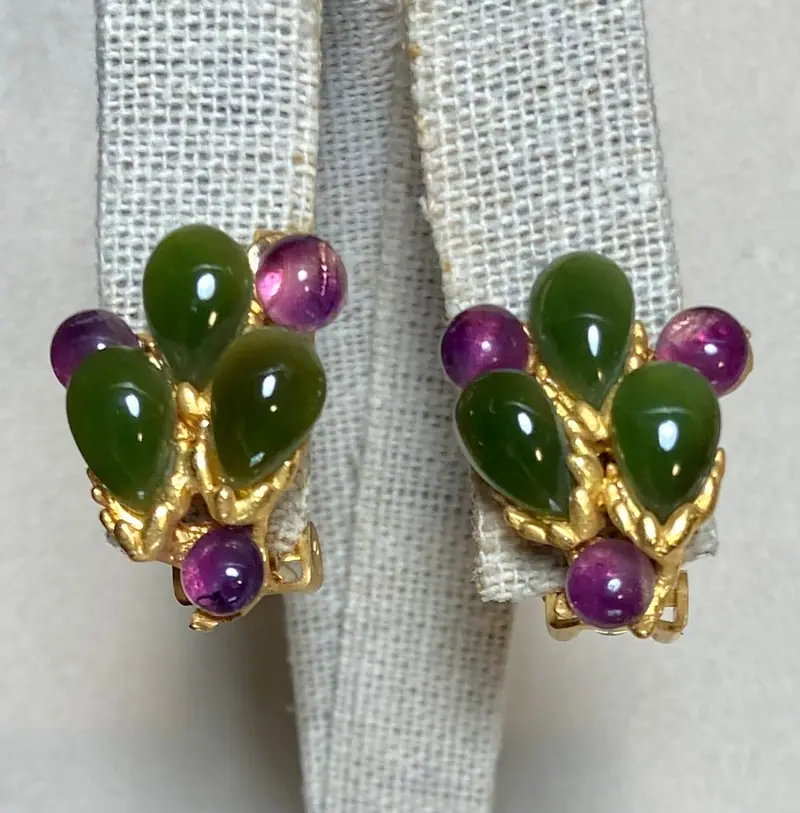Swoboda Earrings — Jade, Amethyst