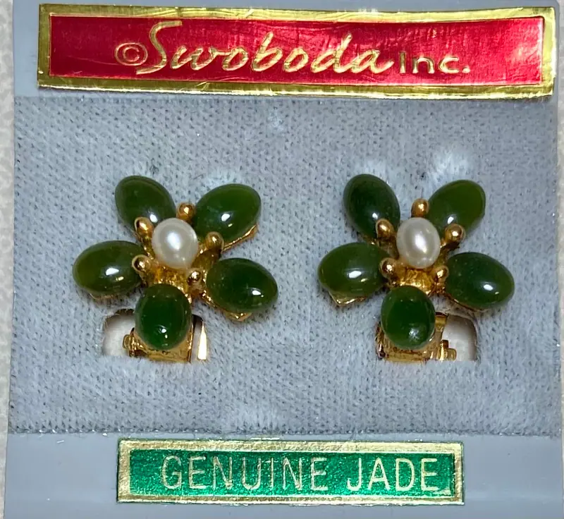 Swoboda Earrings — Jade, Pearl (2)