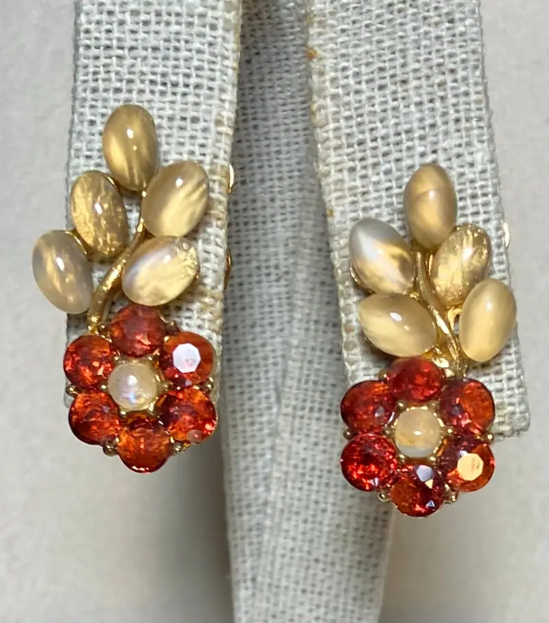 Swoboda Earrings — Moonstone, Garnet