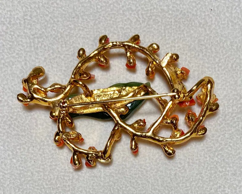 Fish Brooch — Opal, Coral, Jade Fish (2)