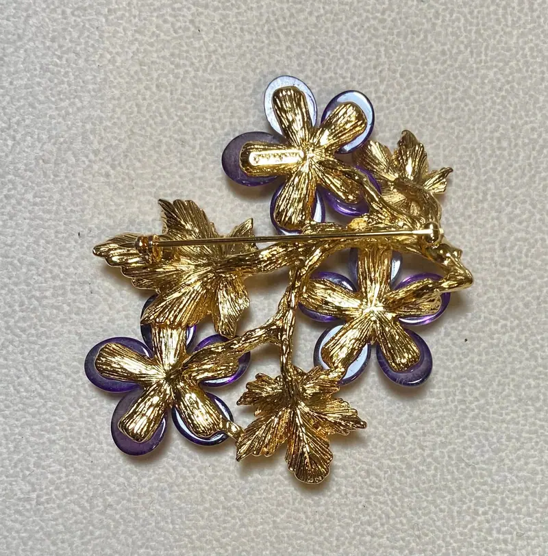 Flower Brooch — Amethyst, Pearl (2)