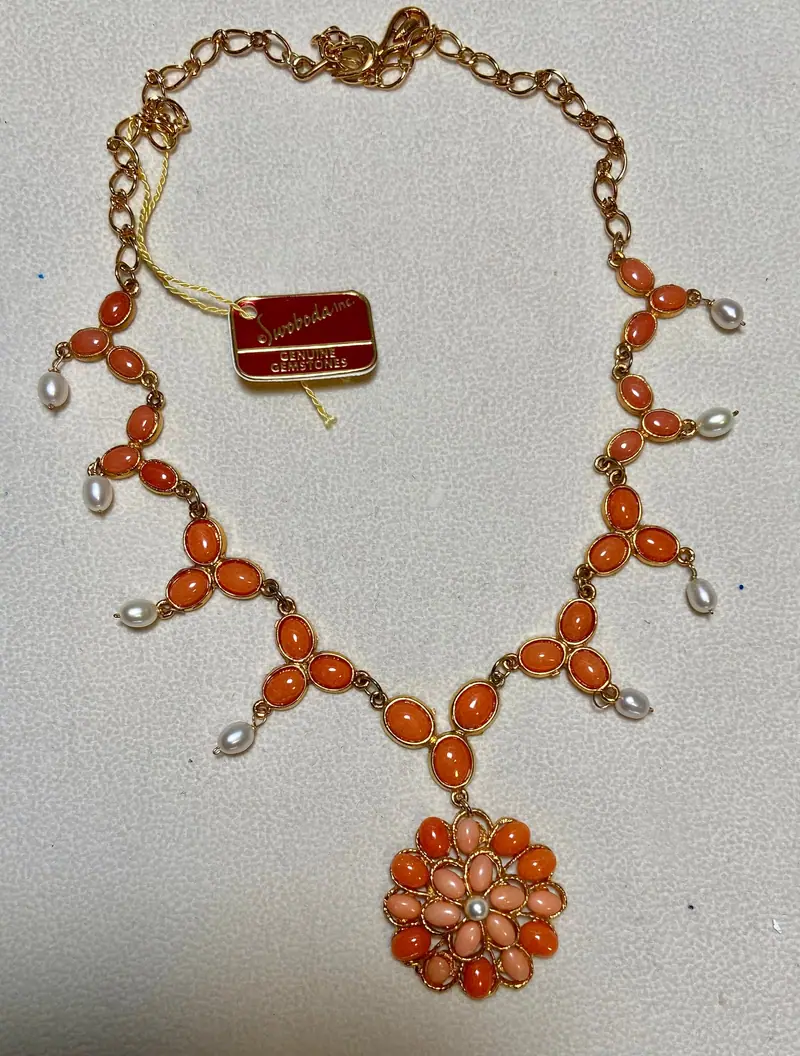 Swoboda Necklace — Coral, Pearl (3)