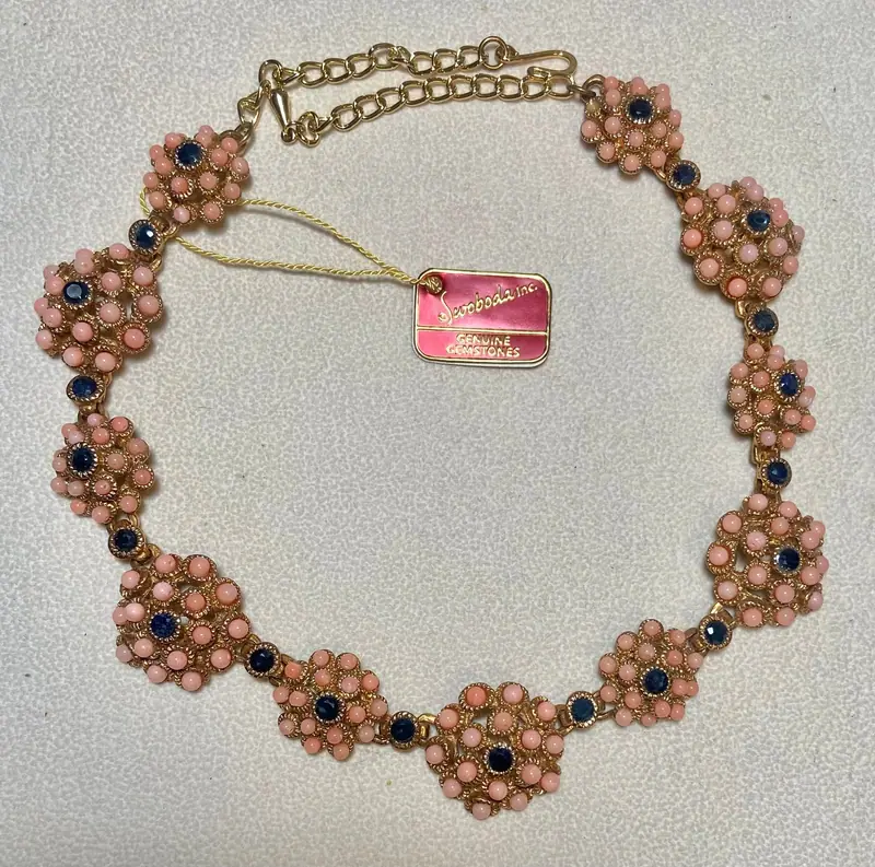 Swoboda Necklace — Coral, Sapphire (3)