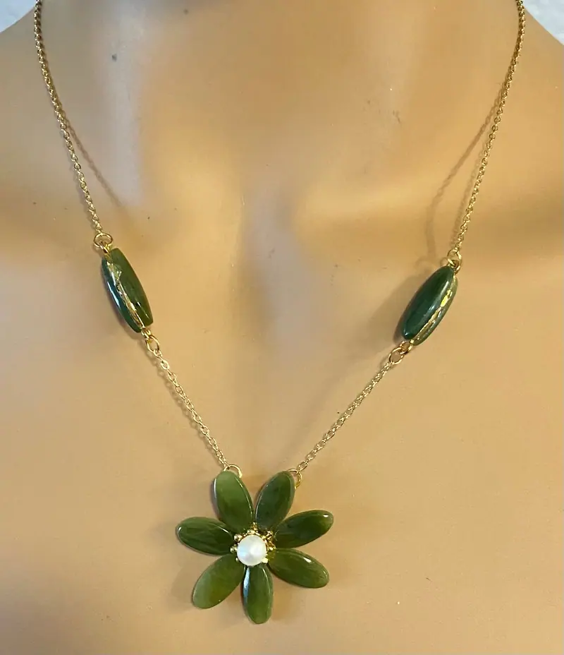 Swoboda Necklace — Jade, Pearl (2)