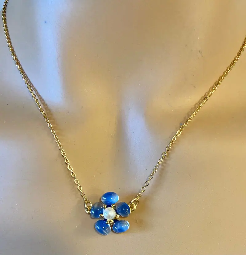 Swoboda Pendant — Blue Moonstone, Pearl