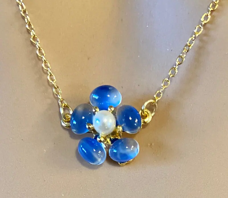 Swoboda Pendant — Blue Moonstone, Pearl (2)