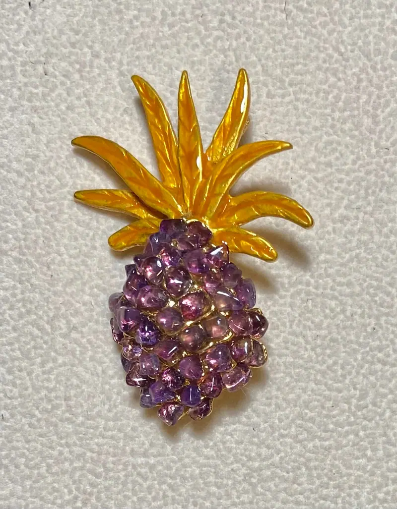 Pineapple Brooch — Amethyst