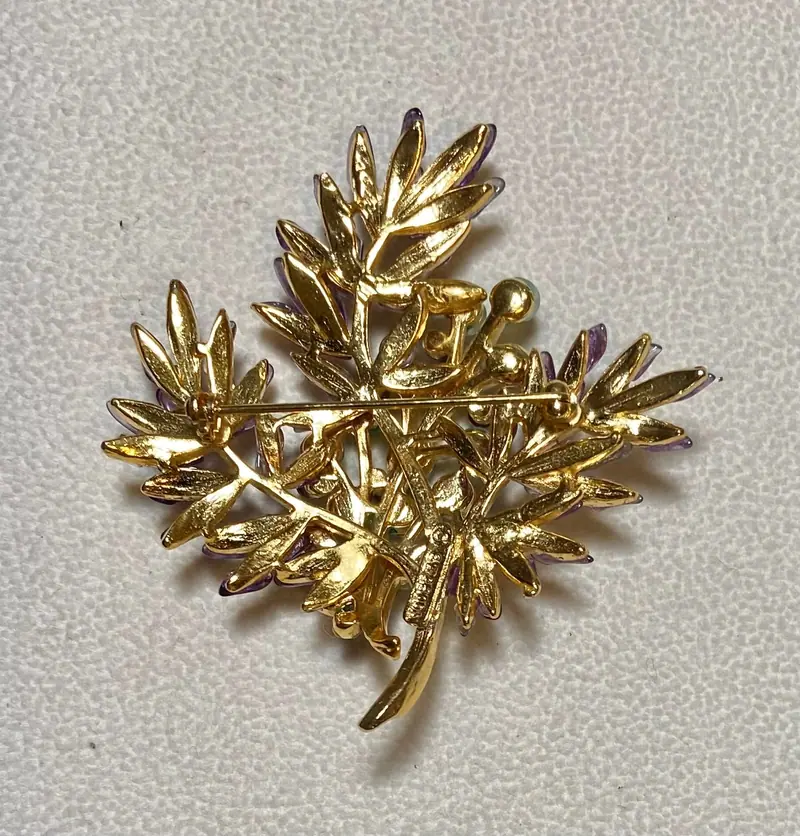 Pineapple Brooch — Amethyst, Green Moonstone (2)
