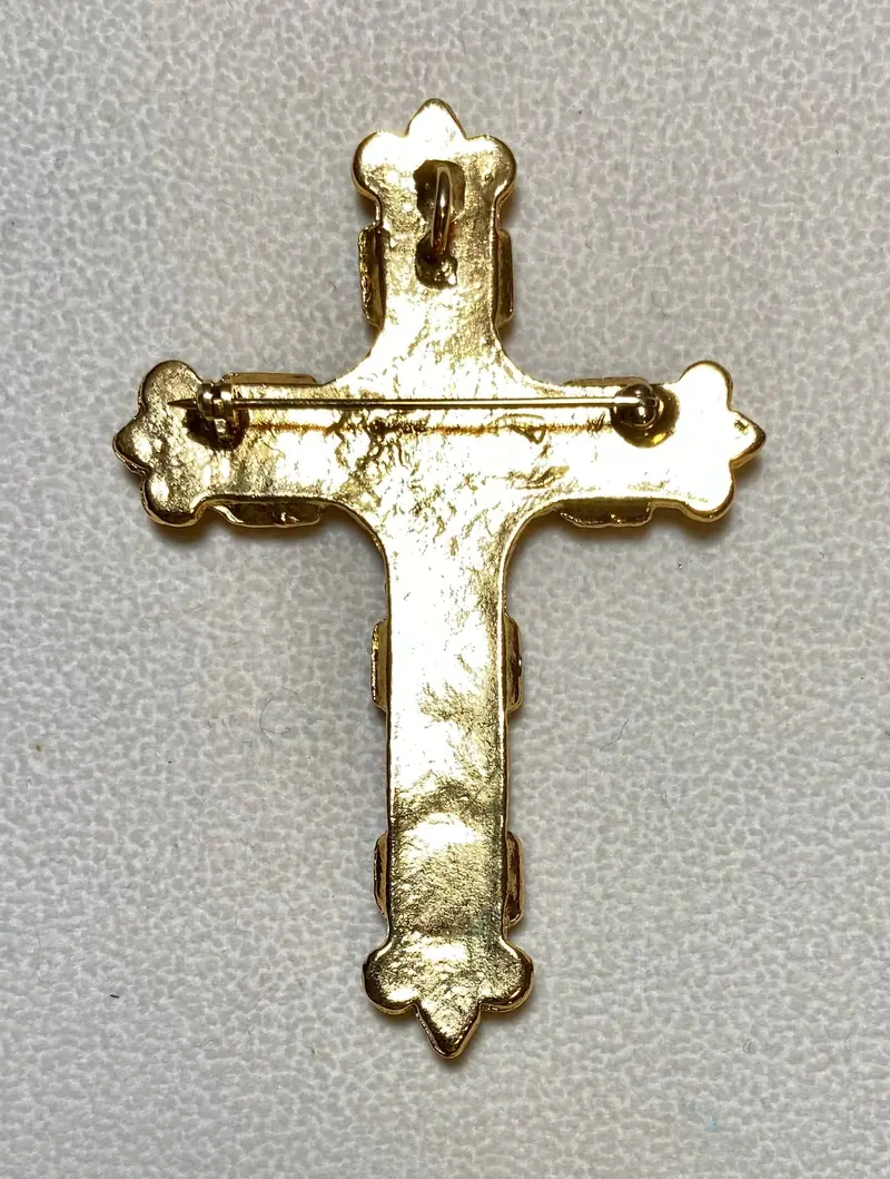 Reversible Cross Pendant — Opal, Hematite, Pearl (3)