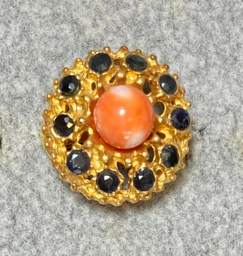 Swoboda Ring — Coral, Sapphire