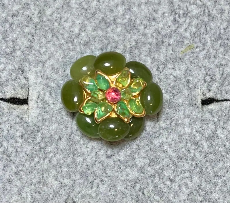Swoboda Ring — Jade, Peridot, Ruby