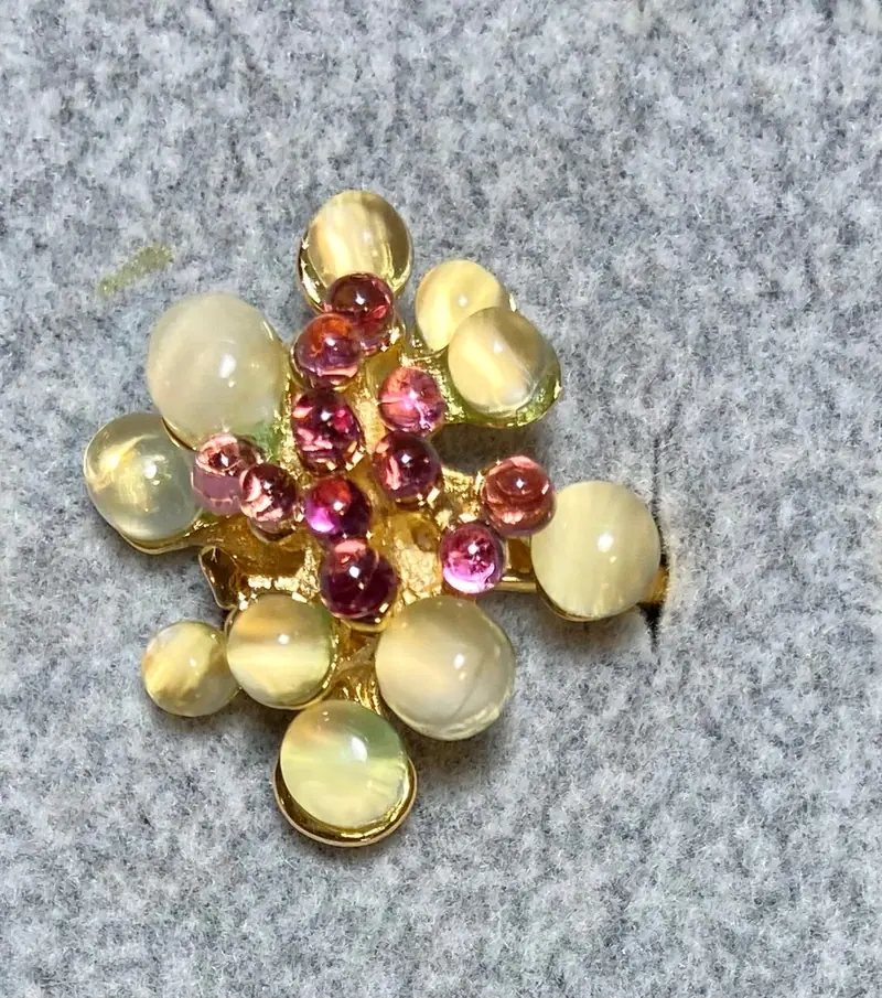 Swoboda Ring — Moonstone, Garnet