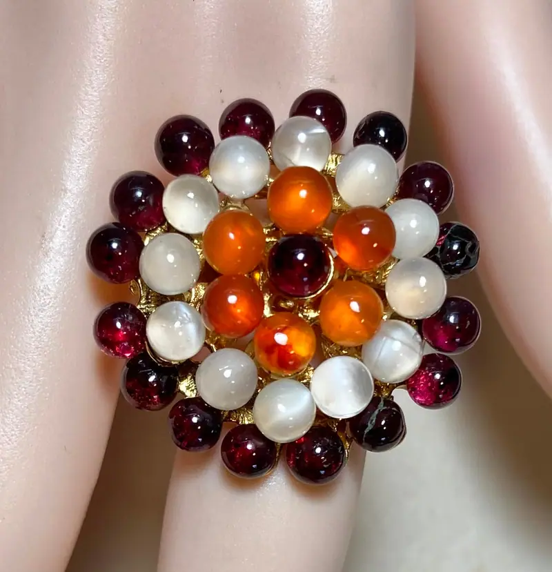 Swoboda Ring — Moonstone, Garnet, Carnelian (2)