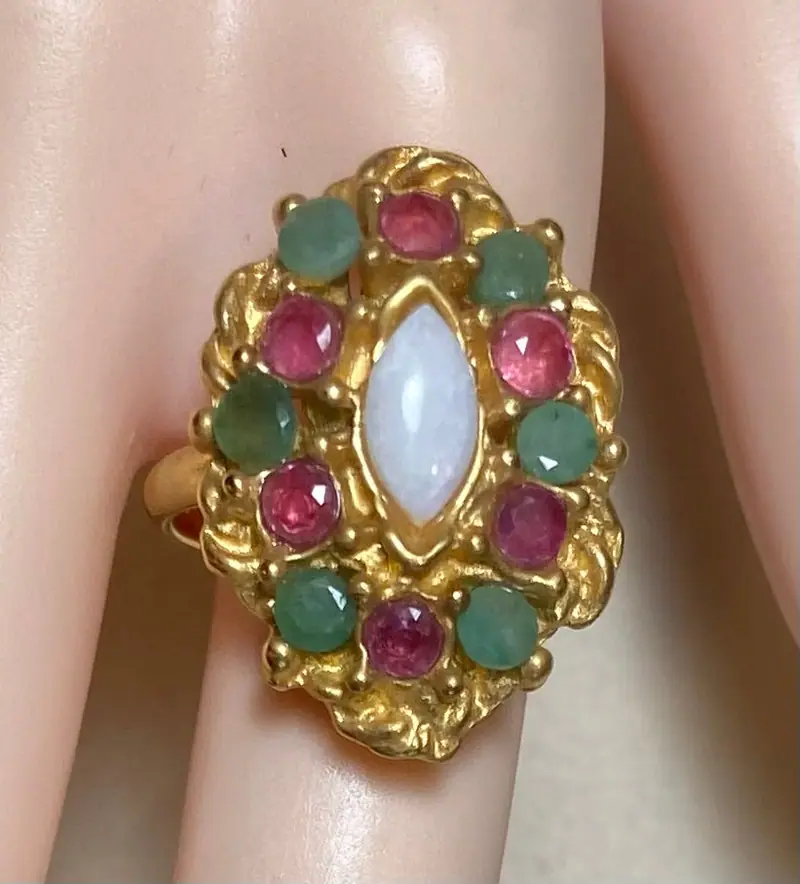 Swoboda Ring — Emerald, Ruby and Opal (2)