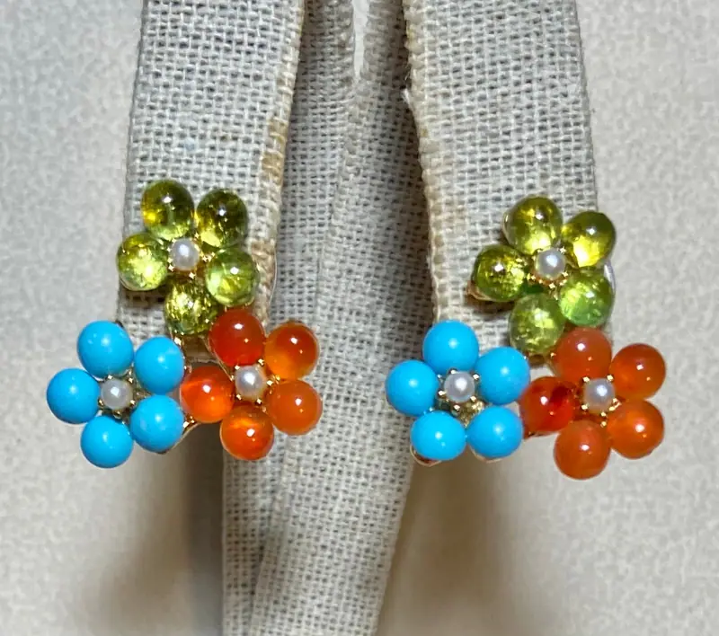 Swoboda Ring — Peridot, Carnelian, Turquoise and Pearl