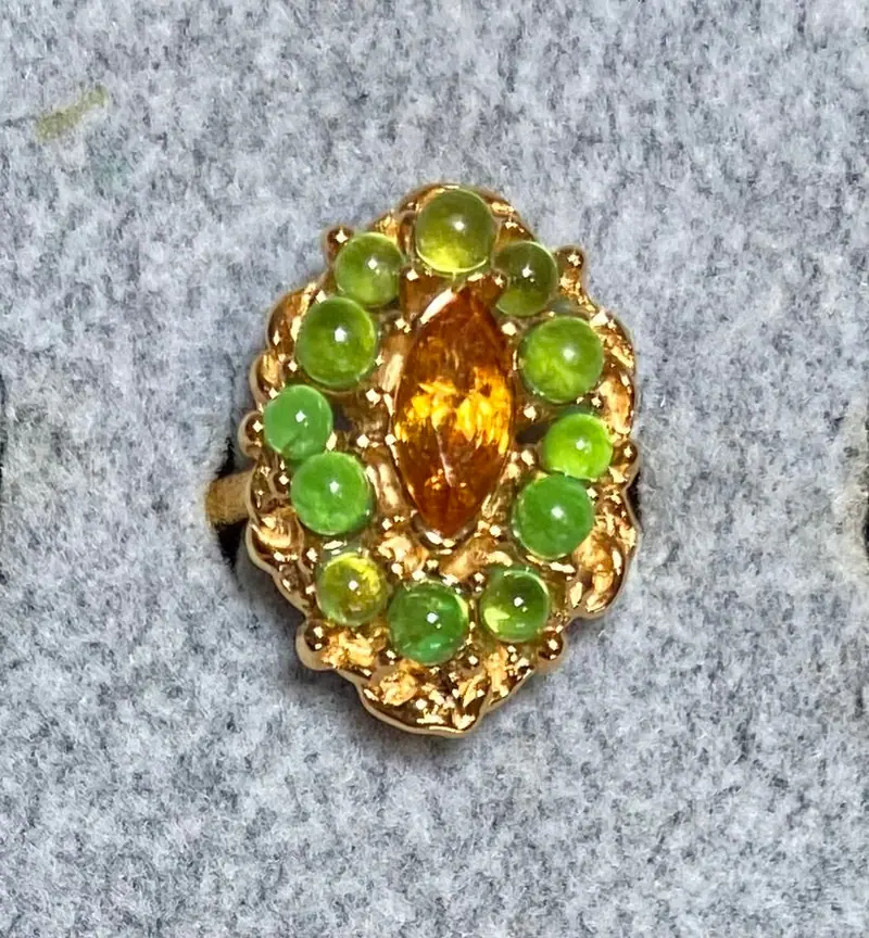 Swoboda Ring — Peridot, Citrine