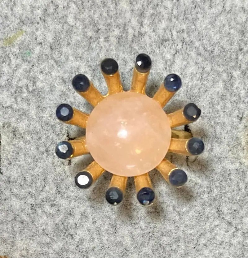 Swoboda Ring — Sapphire, Rose Quartz