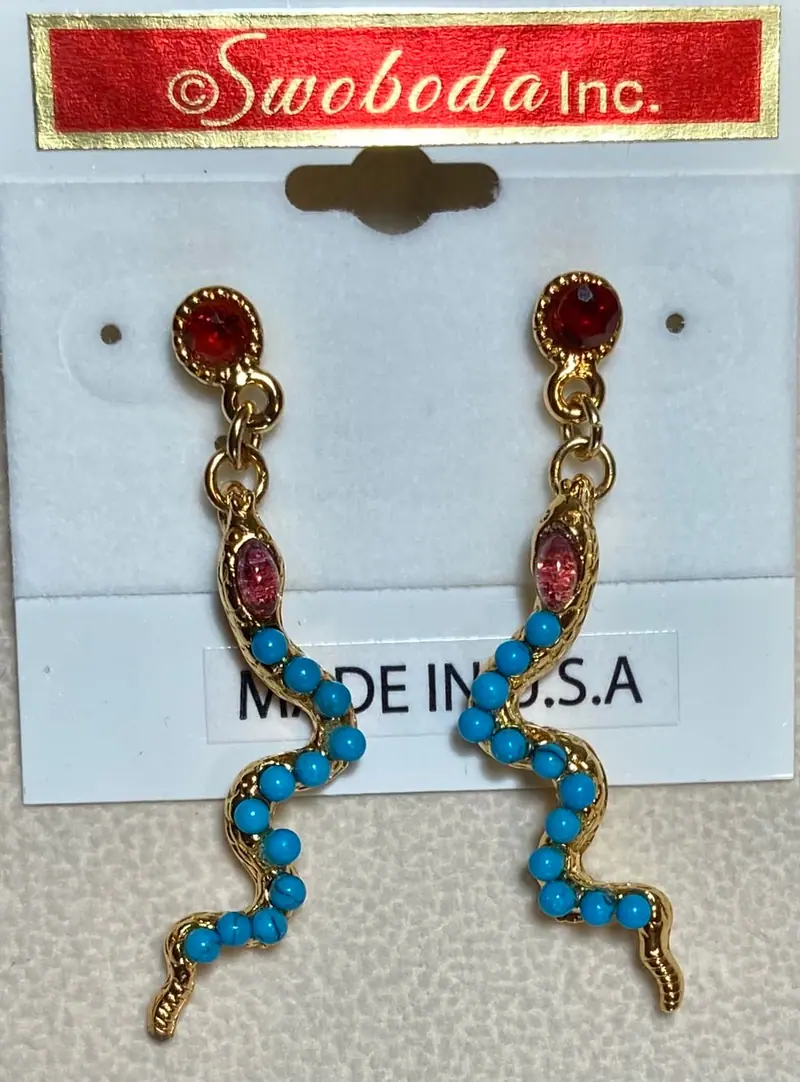 Snake Ring — Turquoise, Garnet