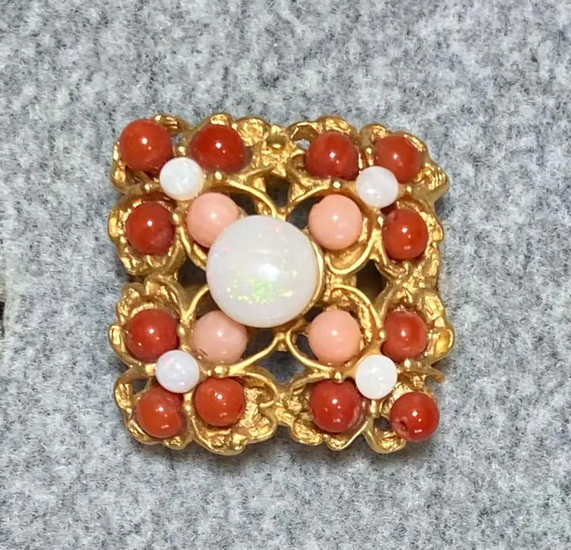 Square Ring — Coral, Jade